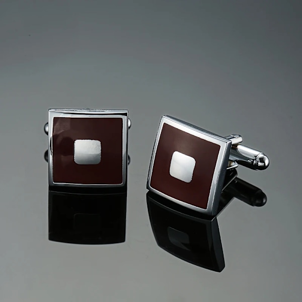 Klassisk Fransk Skjorta Cufflinks Hög Kvalitet Handmålade Röd Blå Svart Emalj Knapp Metall Mäns Kläder Tillbehör Smycker Y Red loop