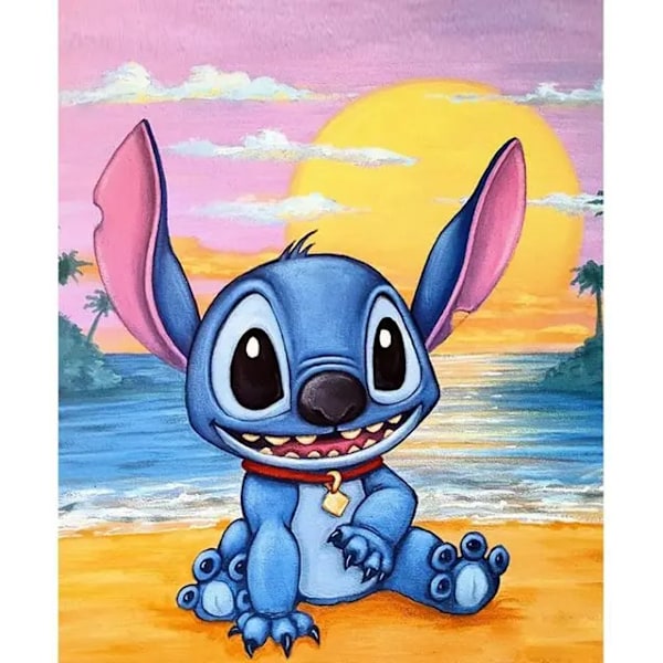 Disney Stitch Diamond Painting 5D Cartoon Pieni Merenneito Täysi Pyöreä Timantti Mosaiikki Kirjonta Ristipisto Lasten Lahjat HBDSN0540 Round 30x40cm