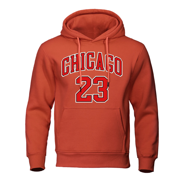 Chicago 23 Jersey Letter Number Mönster Hoodie Herr Mode Hip Hop Pullover Hoody O-Neck Street Sweatshirt Pocket Fleece Hoody Gray1 L