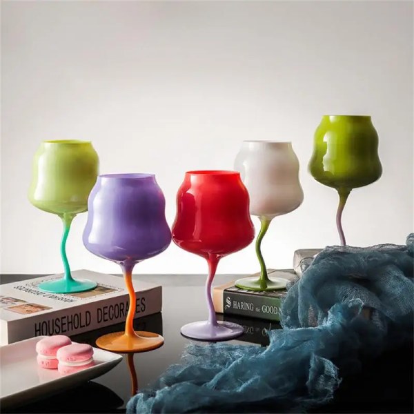490 ml rödvinsglas retrokristall vincocktailbägare för att dricka fruktjuice och mjölk teparty Barware Dryckesartiklar Presenter 05 7.5x6x18.5cm