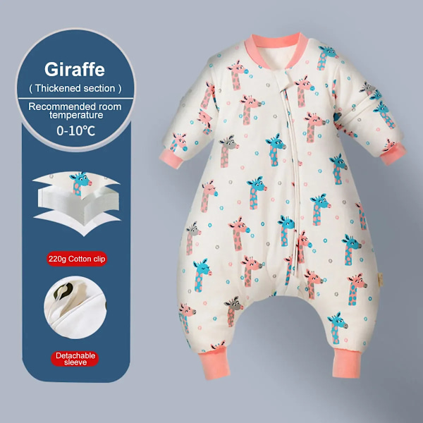 Baby sovepose tegneserie børn pyjamas infantil ting til fire årstider bomuld småbørn sæk børn sovetøj sengetøj jumpsuit Giraffe 3 90-100cm