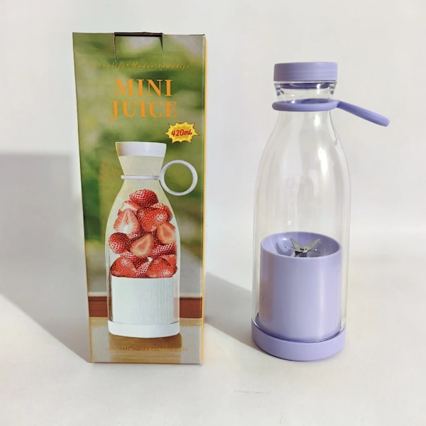 40W USB-lataus 6 sähköinen mehumaija Mini kannettava tehosekoitin Hedelmäsekoittimet Uuttimet Nopea sähköinen tehosekoitin Smoothie Jääkone Purple