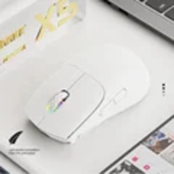 ATTACK SHARK X5 49g wireless Gaming Mouse,Bluetooth Tri-mode,PixArt Optical Sensor for PC/MAC/Wins X5 White