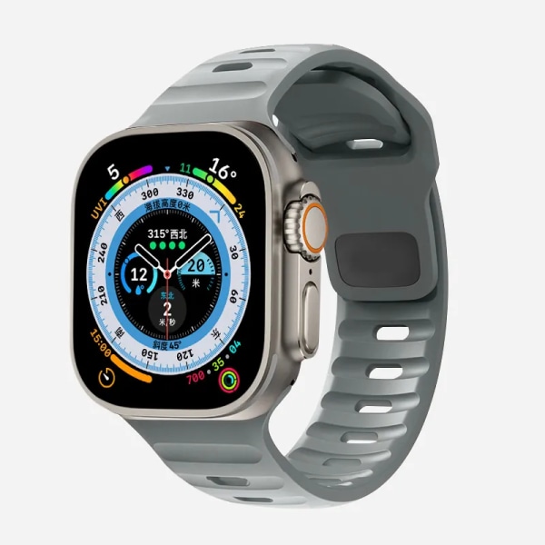 Mjuk silikonrem för Apple Watch Band Ultra 49mm 44mm 45mm 42mm 41mm 42mm 38mm sportklockarmband iwatch Serise 8 7 6 5 armband 09-Moonlight-grey 42mm 44mm 45mm 49mm