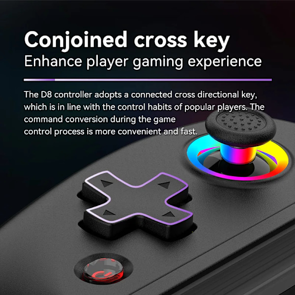 Bsp D8 Rgb Tablet Controller Trådlöst Handtag För Switch Pubg Game Bluetooth Stretching Joystick För Ps3 Ps4 Android För Ios Spel Black