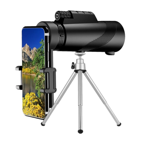 80x100 HD ZOOM Kraftfullt monokulärt teleskop Bärbar kikare Långdistansteleskop Jaktcamping med utomhuscamping Resor BLACK SET