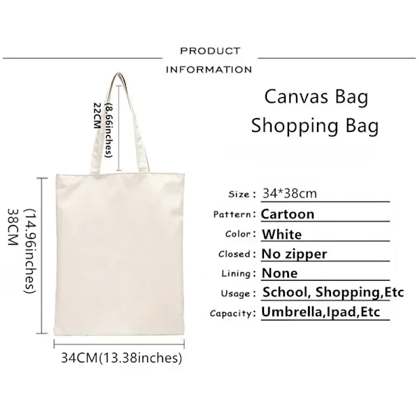 Doremi Magic Kvinder Håndtasker Canvas Tote Shoppingtasker Genanvendelig Shoppingtaske Eco Foldbar A