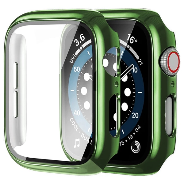 Glas+ cover För Apple Watch Case 44mm 40mm 42-41mm 45mm Bumper Screen Protector apple watch series 9 8 7 6 5 4 3 se Tillbehör E Green 33 Series 321 38MM