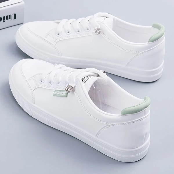 Kvinnor Sneakers Vulcanize Skor Våren Höst Andas Lägenheter Solid Färg Mesh Skor Ung Kvinna Casual White Skor black 37