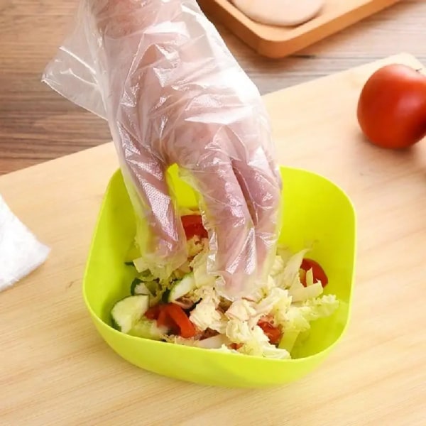 100 ST Engångshandskar Multifunktionella handskar för köksmatlagning Hushållsrengöring Latexfri matförberedande säkra handskar 100pcs