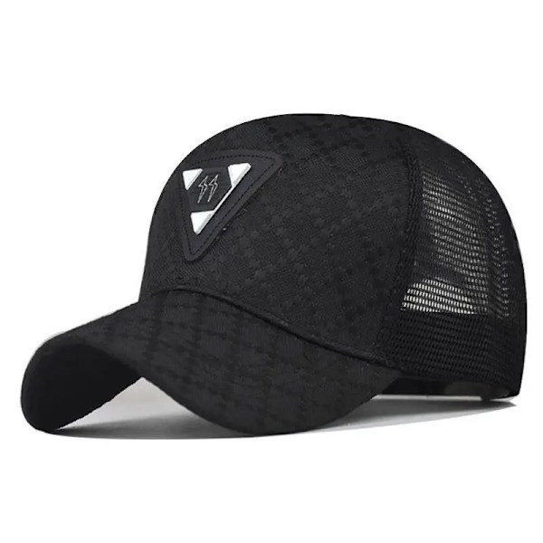 Sommar 2021 Snabbtorkande Basebollkepsar Män Kvinnor Rutiga Bokstäver Casual Mesh Solskydd Andningsbar Justerbar Gorras Snapback Black Lightning 56-58cm