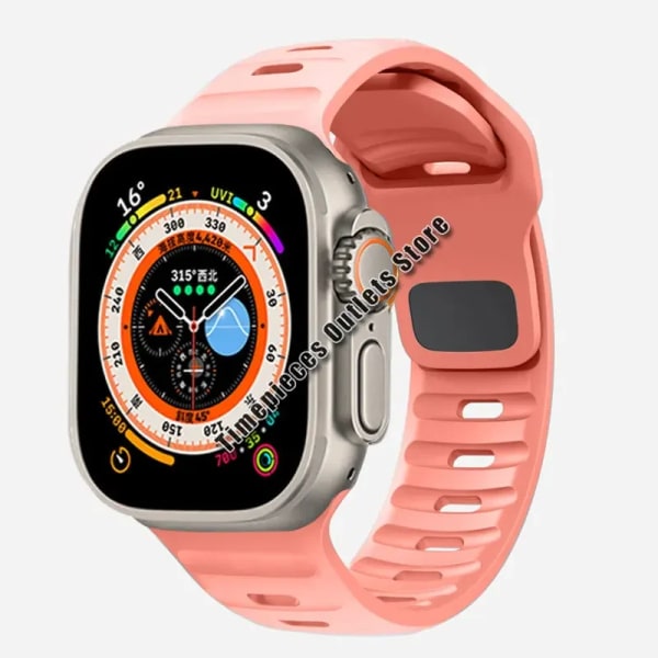 Silikon sportband för Apple Watch Ultra 49mm Rem 40mm 41mm 44mm 45mm 42mm 38mm correa Iwatch-serien 8 7 3 5 6 4 3 2 Pink 38mm 40mm 41mm