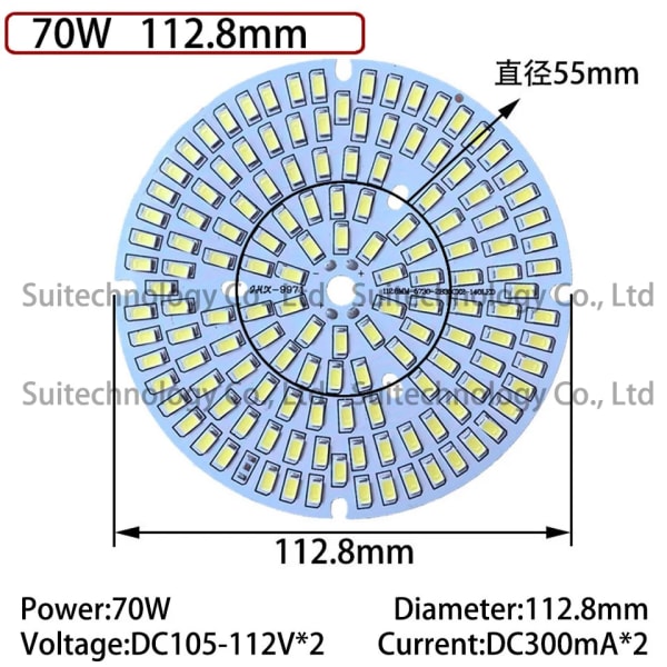 Hög ljusstyrka Light Board 50W 70W 100W LED PCB och drivrutin Aluminium Lampplatta SMD5730 För DIY Taklampa LED-lampa Warm White 3000K