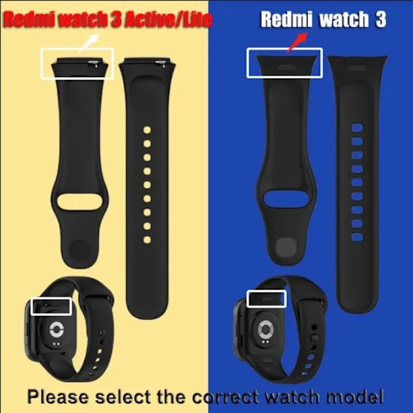 Pehmeä silikonihihna Redmi Watch 3 Active -rannekkeelle, älykkäät vaihdettavat rannekkeet ja näytönsuojakotelo Lime Strap Redmi Watch 3 Active