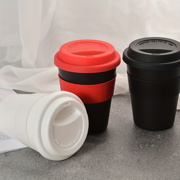 1 st, 13,5 oz resekaffemugg med lock - Slitstark PP-plastmugg för sommardrinkar och resetillbehör - Perfekt födelsedagspresent Gray