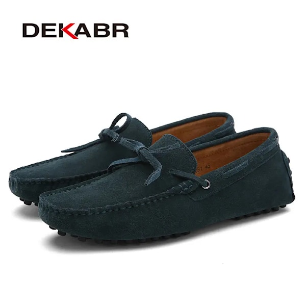 Dekabr Casual Mænd Ægte Læder Sko Sommer Åndbar Grønne Mænds Loafers Læder Sko Sapato Masculino Zapatos Hombrename 02 Mo Green 8