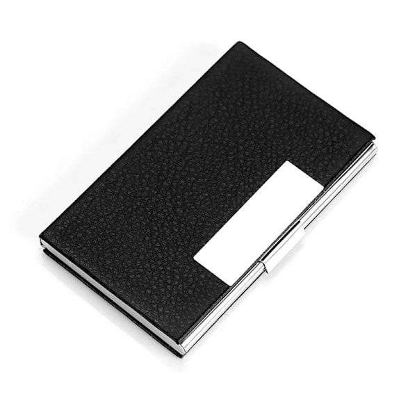 Lasergraveret LOGO Luksus Business Kortætui Aluminium PU Etui Cover Metal Kreditkort Holder Tegnebog Business Kort Holder Black