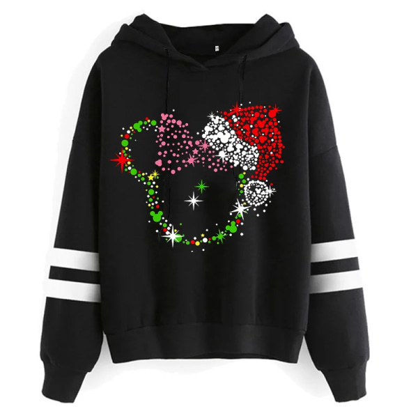 Sweatshirts Ny Y2k 90-tal Kawaii Tecknad Anime Sweatshirt Minnie Mouse Luvtröja Kläder Flicka Pojke Musse Hoody Topp Huvtröjor black4998 L