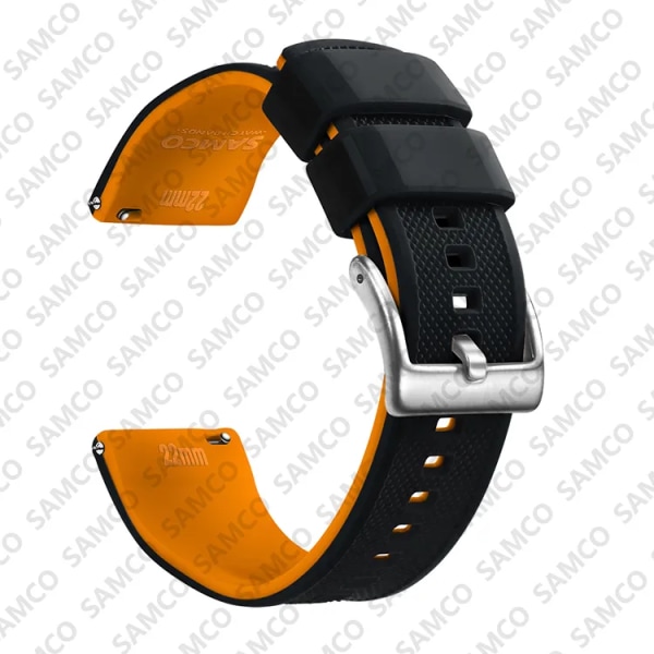 Premium silikon watch Quick Release gummi watch 18 mm 20 mm 22 mm watch Byte av watch Black Orange 1