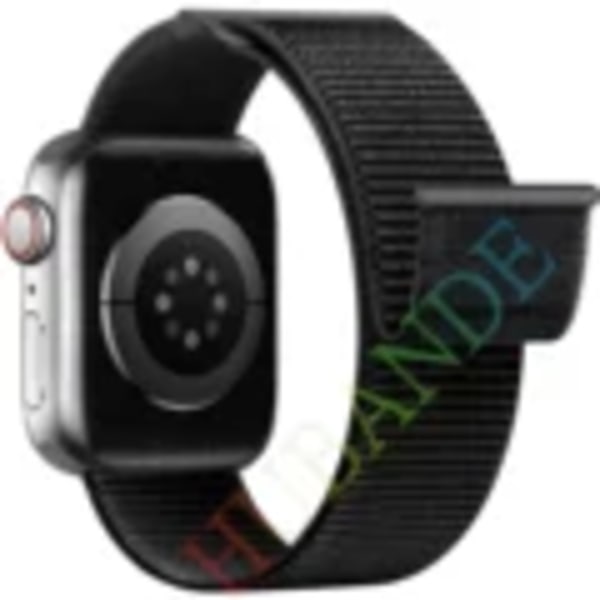 Nylon Loop Rem För Apple Watch Band 49Mm 45Mm 44Mm 42Mm 41Mm 40Mm 38Mm Smart Bälte Armband Iwatch Ultra 8/7/6/Se/5/4/3. 3 Dark Black 38mm 40mm 41mm