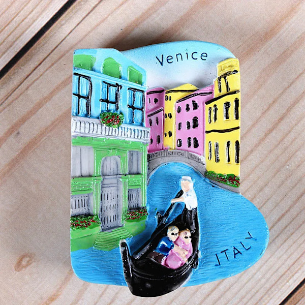 Magnetiska kylskåpsmagneter Italien Schweiz Chile Österrike Europeiska länder Turistmål Souvenir Heminredning Italy Venice2