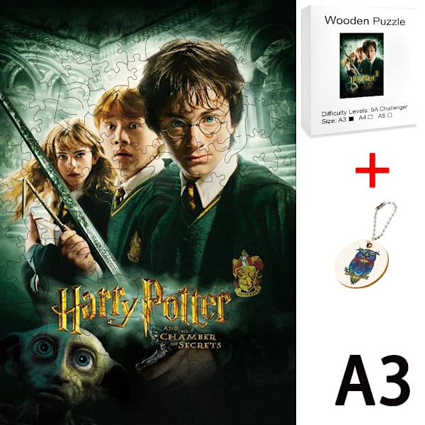 Harry Potter Træpuslespil Blokke 3D Legetøj Voksen Puslespil Børn Uddannelsesmæssige Legetøj Børn Uddannelsesmæssige Model Hjerne Teaser TT-CFANG-6417-A4-BH