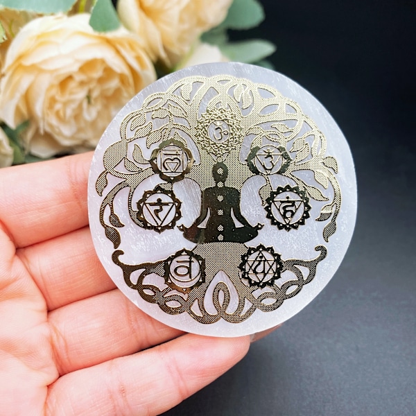 60Mm Naturliga Selenit Skiva Slab Crystal Sten Vit Gypsum Chakra Tree Of Life Laddare Platta För Yoga Rengöring Meditation Meditation För Yoga 1 6CM