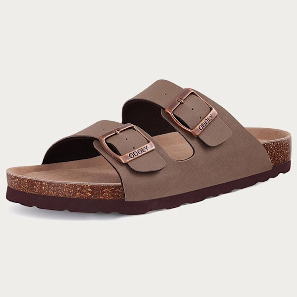 Smile Pop Män Flat Clogs Tofflor Nya Kvinnor Suede Clogs Topp Topp Ko Ko Suede Män Läder Mular Sommar Antiskid Strand Sandaler Cow Suede-Apricot 44(fit 27.5cm)