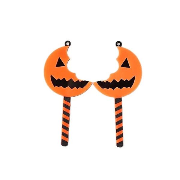 10Pcs /Lot Halloween Charms Akryl Pumpa Slickepop För Nyckelchain Hängande Halsband Diy Göra with hole