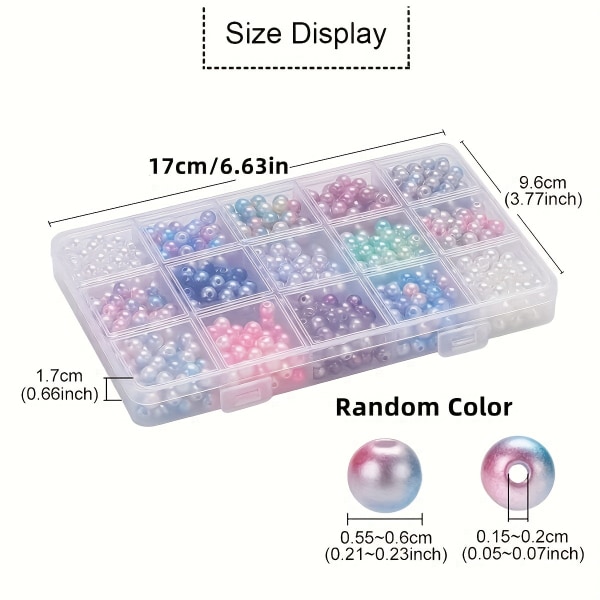 Cirka 900 st/låda av akryl Slumpmässig färg Pearl DIY Pärlor Set Kan användas för att göra Hand String Halsband Mobiltelefon Kedja Smycketillverkning Kit 6mm-900pcs