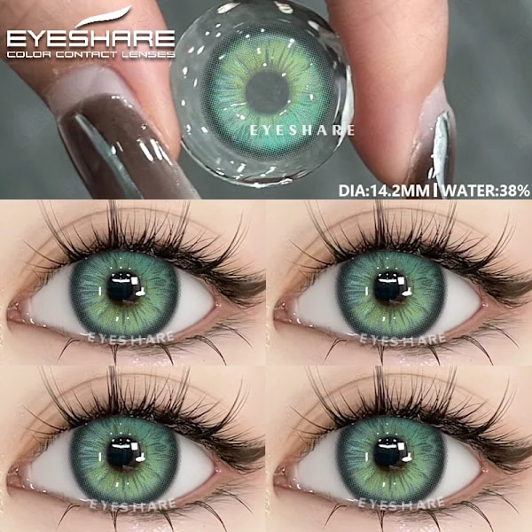 Eyeshare Nya Färg Kontaktlinser Gröna Linser För Ögon 1 Par Naturliga Look Brun Linser Grå Pupiller Lens Skönhet Göra Årlighet NICOSIA-GRAY 0