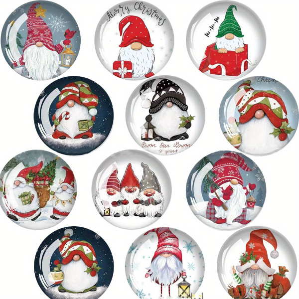 12st, Jul kylskåpsmagneter, Gless kylskåpsmagneter, söta dekorativa magneter, kontorsmagneter, skåpmagneter personligt magnetiskt kylskåp