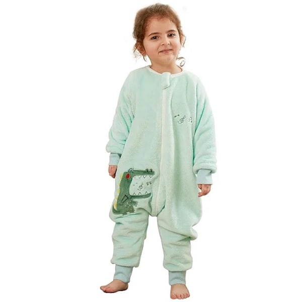 MICHLEY Cartoon Flannel Børne Baby Sovepose Sæk Varm Vintertøj Toddler  Sleepsack Pyjamas Til Piger Drenge Børn 1-6T B Crocodile 2-3T