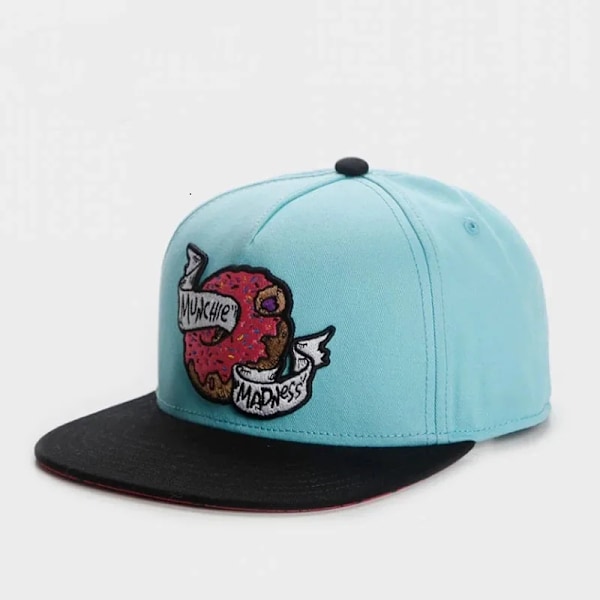 PANGKB Delicioso Cap Cartoon Mordida Metal Munchies Cookie Blå Snapback-keps för Vuxna Utomhusresor Sol Baseboll Sportkeps 14