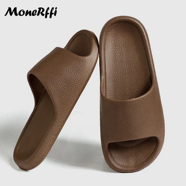 Sommar Tofflor För Män Flip Flops Strand Sandaler Badrum Icke-Slips Slides Män Kvinnor Tofflor Inomhus Skor Man Man Man Slipp Perre C Coffee 36-37(Fit 35-36)