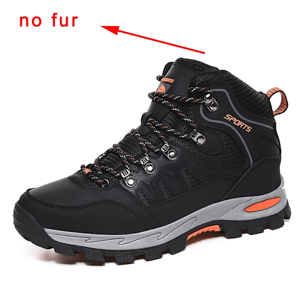 Varma Män Vinterkängor Med Päls & Höst Utomhus Vandring Stövövövlar Man Sneakers Trekking Skor För Unisex Icke-Slip Snövövor black 39