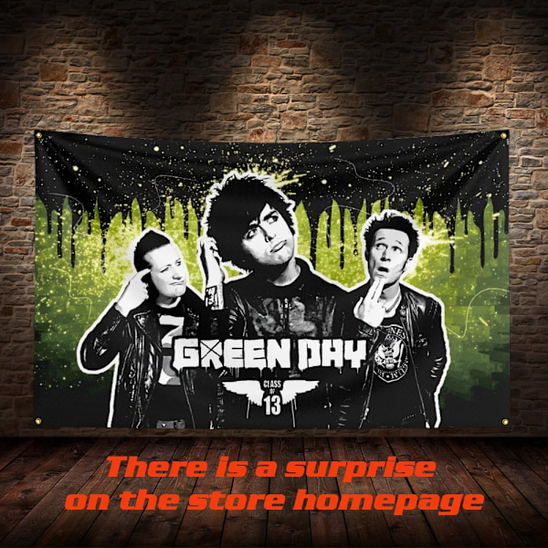 3 x 5 FT G-Green Days Flag Banner Musikplakat Eventyr Tapet Baggrund Havefest Banner Værelse Garage Stue Dekoration ZZZ1203 150 x 240cm