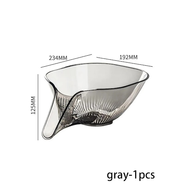 Multifunktionel drænkningskurv drænskål husholdningsgrøntsagsvask frugt- og grøntsagsbassin køkkenvask frugtbakke gray-1pcs