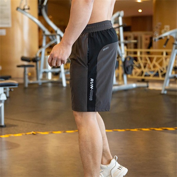 Running Fitness Sport Shorts Män Basket Kort Sommar Snabb Torr Sportbyxor Män Utomhus Träning Sportwear Gym Kläder Blåa A026-Black M