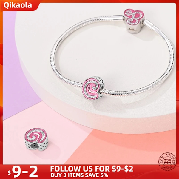 S925 Sterling Sølv Rosa Alfabet Serie Perler Charm Passer Til Original Pandora Armbånd Til Kvinder Fødselsdag Fint Smykke Gave Hot PAC1236-N