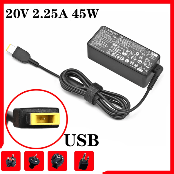 Laptop AC Adapter Laddare 20V 2.25A 45W för Lenovo Thinkpad ADLX45NLC3 ADLX45NDC3A ADLX45NCC3A 0C19880 59370508 ADLX45NLC3A BR