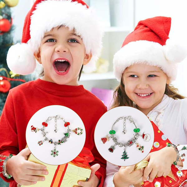 Set, jul adventskalender 2023 för flickor, med DIY berlocker Smycken Armband för barn flickor Vuxna, julfest julfest gynnar gåvor Multicolor
