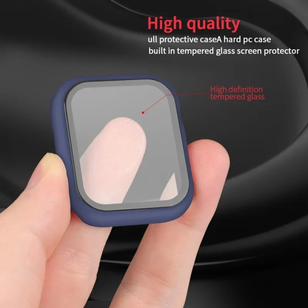 Glas+ Cover för Apple Watch Screen Protector Case 41mm 45mm 42mm 38mm 44mm 40mm Reptålig skyddande iWatch 9 8 7 6 SE 5 Red powder Series456 SE 44MM