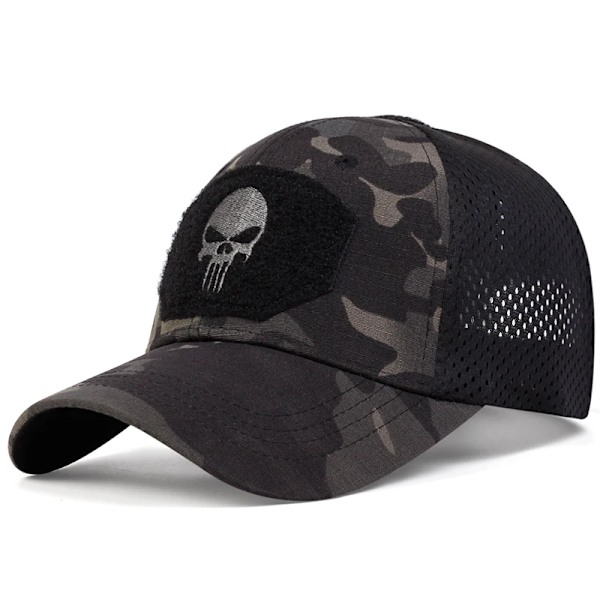 Unisex Skull Broderi Lable Andningsbara Baseball Caps Vår Och Höst Utomhus Justerbar Casual Hat Solskydd Hatt Dark Grey1 Adjustable