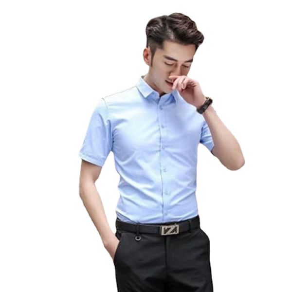 Lyhythihainen T-paita Miesten Slim-Fit Business Casual Paidan Kesä Ohut Musta Ja Valkoinen Muodikkaat Top Tyylikäs Työvaatteet Pink XXL