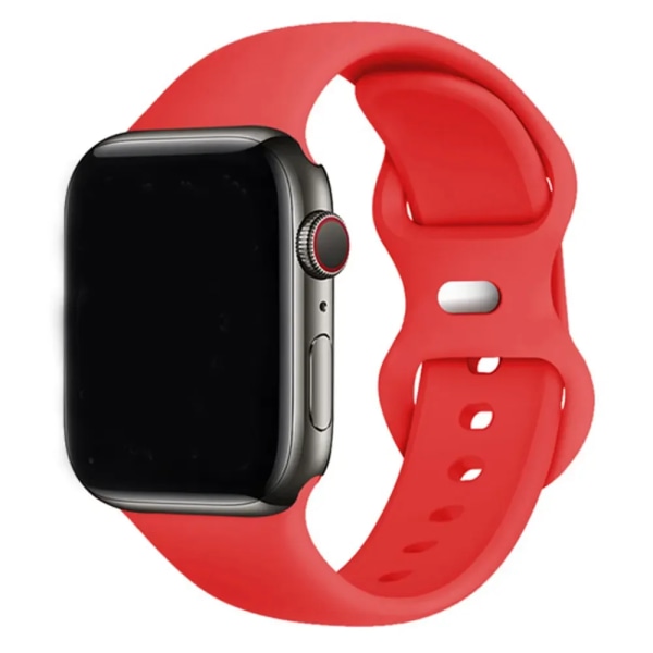 Silikonrem för Apple Watch Band 44mm 40mm 45mm 42-38-41mm original 1:1 armband iwatch series 8 7 se 3 4 5 6 9 ultra 2 49mm 14 red 49mm-42-44-45mm M-L