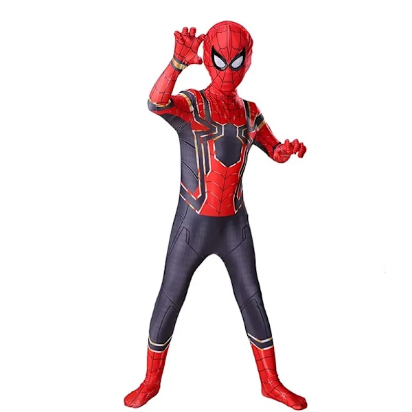 Barn Spindelmann Kostym Peter Parker Bodysuit Halloween Pojkar Flickor Spela Film Fan Cosplay Fantasy Kostyme 01 100