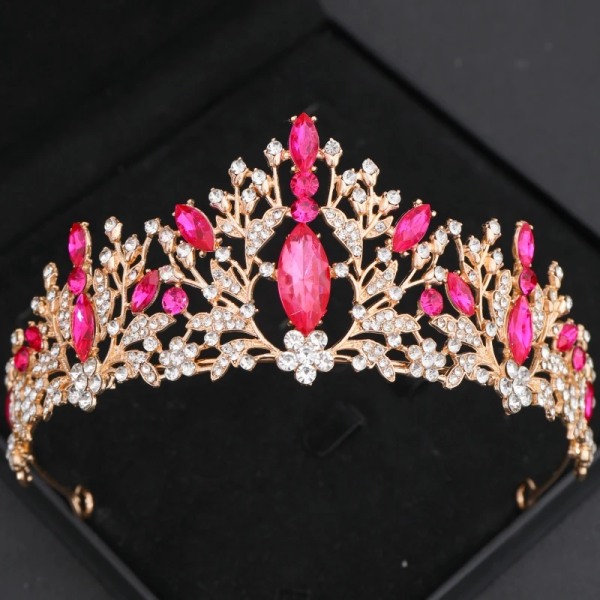 Barock Vintage Princess Queen Bridal Crown Huvudbonader Kristall Tiara För Kvinnor Bröllop Crown Hår Klänning Accessoarer Smycken Crown Black