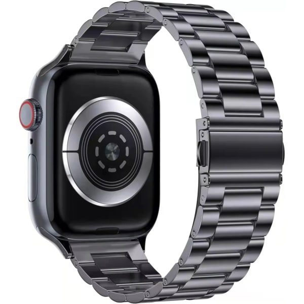 Metallrem För Apple Watch Ultra/2 49mm 9 8 7 45mm 41mm Rostfritt stål high-end armband För iWatch 6 5 4 3 SE 44mm 42mm 40mm Black