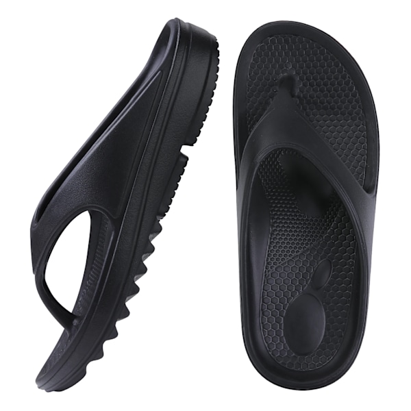 Goosecret Tjock Botten Flip Flops För Kvinnor Och Män Sommar Yoga Mat Utomhus Strand Thong Sandaler För Dusch Icke-Slip Mjuk Toffel Black 36(8.8 inch)